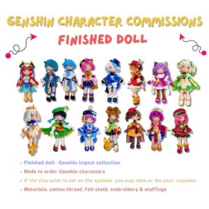 Genshin Impact [Character Name] Amigurumi Crochet Pattern Custom Order 21cm Doll Handmade