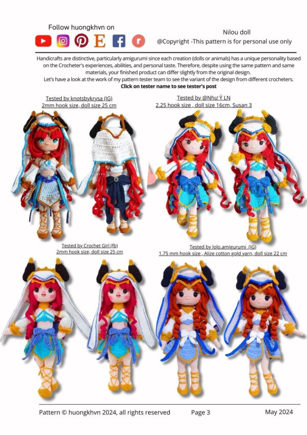 Genshin Impact Nilou Amigurumi Crochet Pattern PDF - Image 2