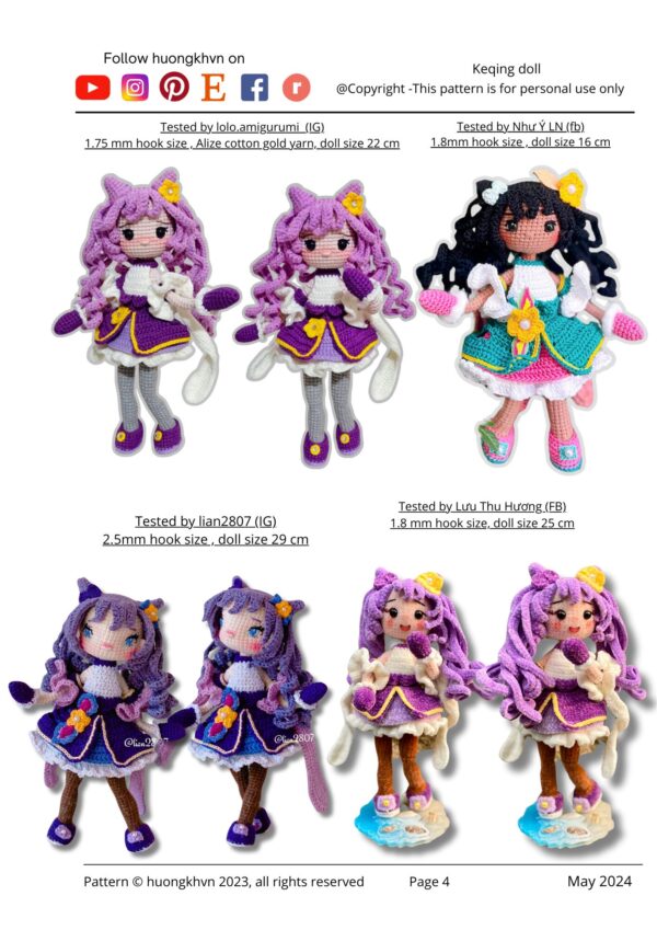 Genshin Impact Keqing Amigurumi Crochet Pattern PDF Intermediate - Image 4