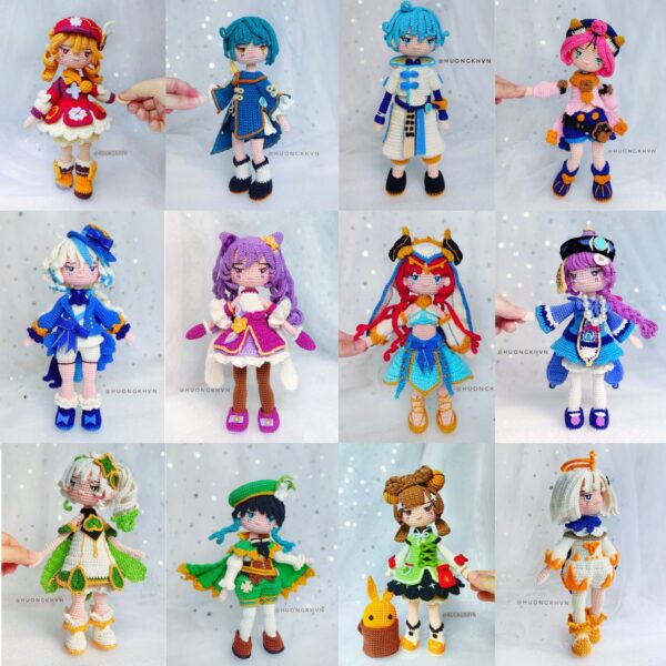 Genshin Impact Amigurumi Crochet Pattern 12 in 1 Bundle - Image 2