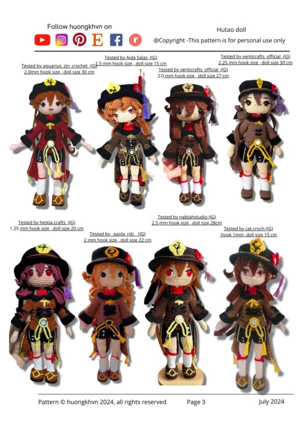 Hutao Genshin Impact Amigurumi Crochet Pattern - Image 5