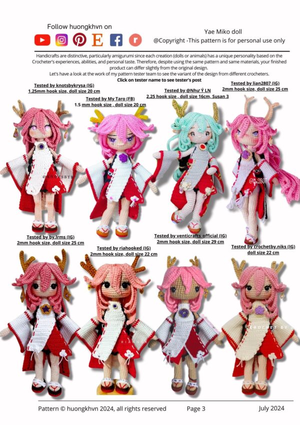 Yae Miko Amigurumi Crochet Pattern Genshin Impact - Image 3