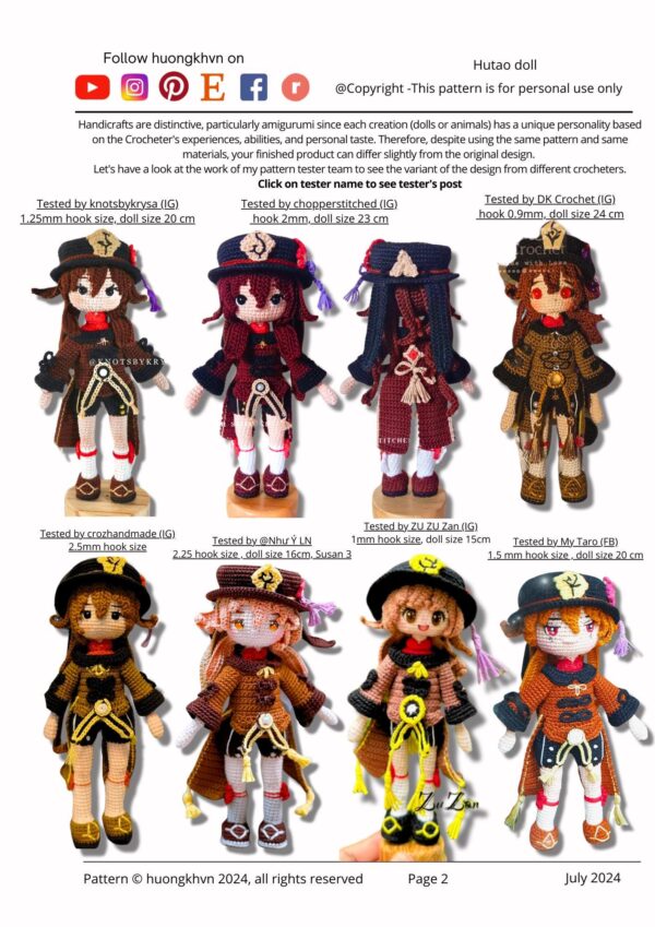 Hutao Genshin Impact Amigurumi Crochet Pattern - Image 4