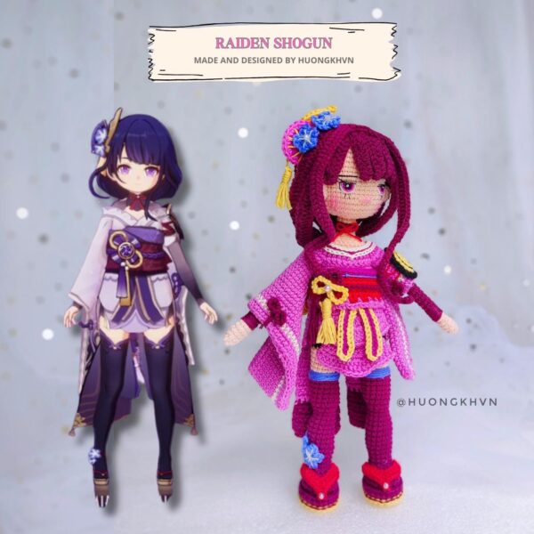 Raiden Shogun Genshin Impact Amigurumi Crochet Pattern PDF - Image 4