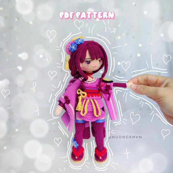 Raiden Shogun Genshin Impact Amigurumi Crochet Pattern PDF