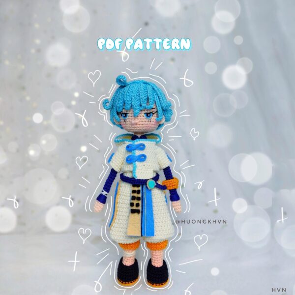 Genshin Impact Chongyun Amigurumi Crochet Pattern Instant Download PDF