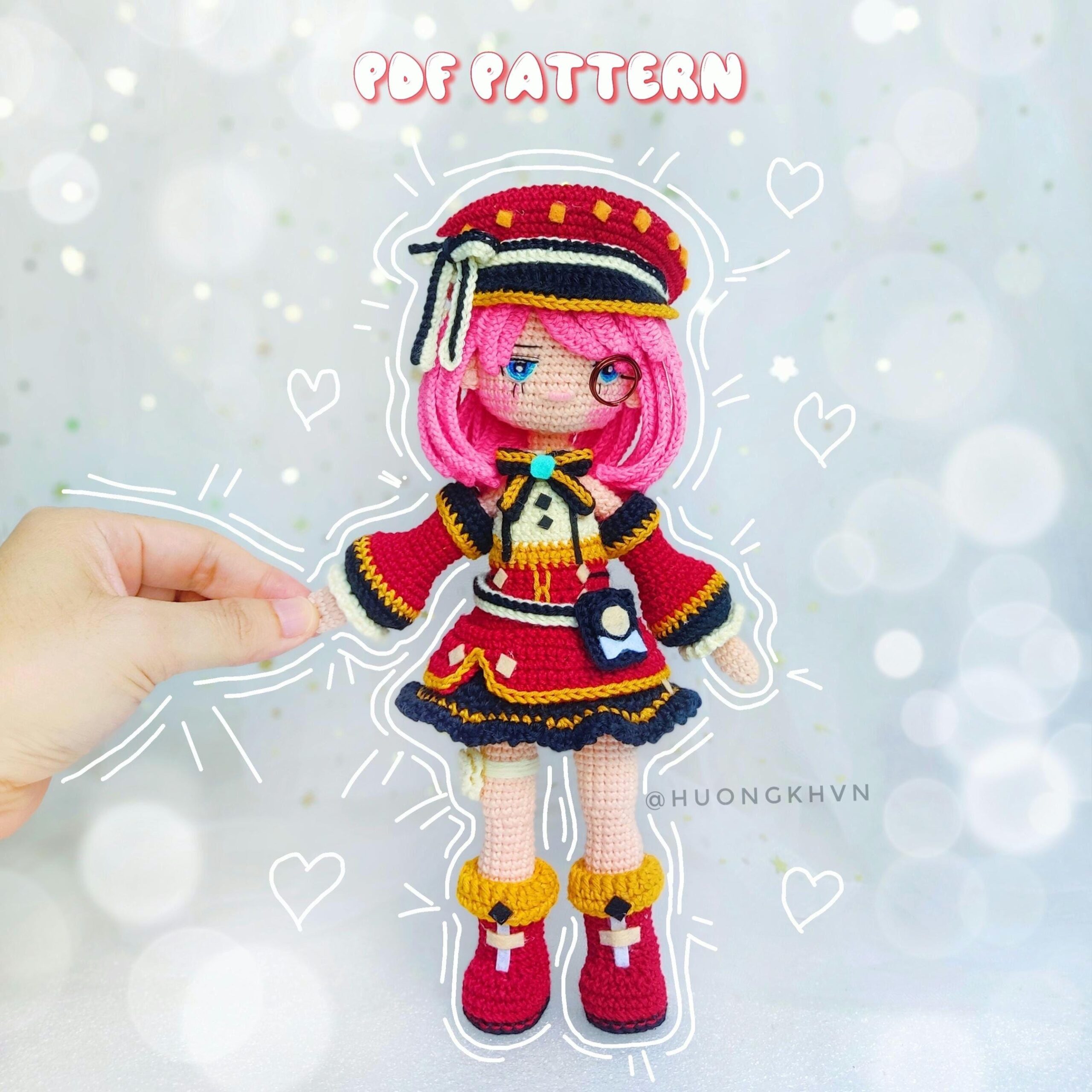 Charlotte Genshin Impact Amigurumi Crochet Pattern