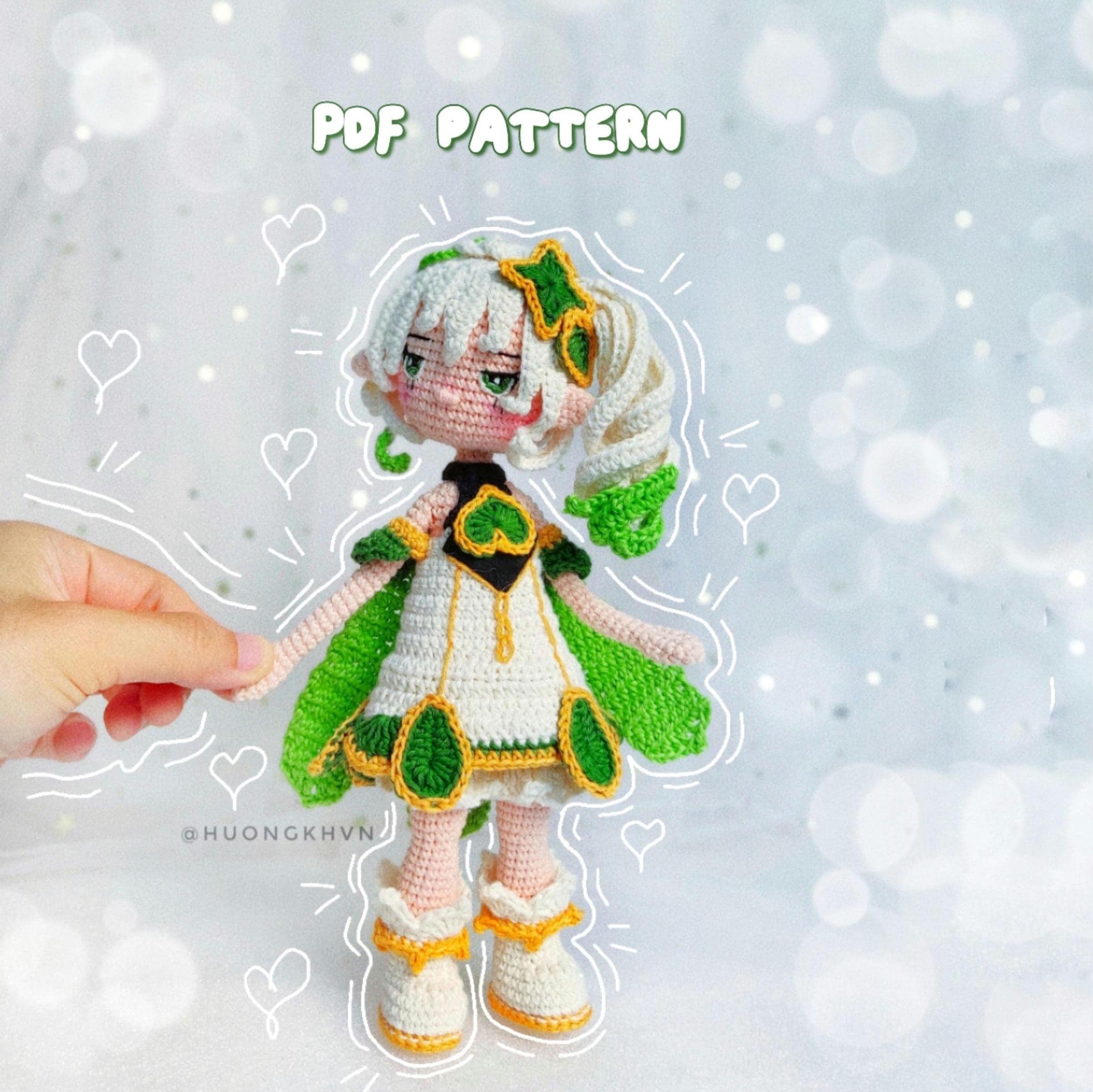 Genshin Impact Nahida Amigurumi Crochet Pattern