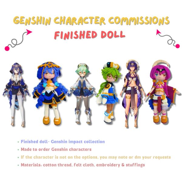 Genshin Impact [Character Name] Amigurumi Crochet Pattern Custom Order 21cm Doll Handmade - Image 9