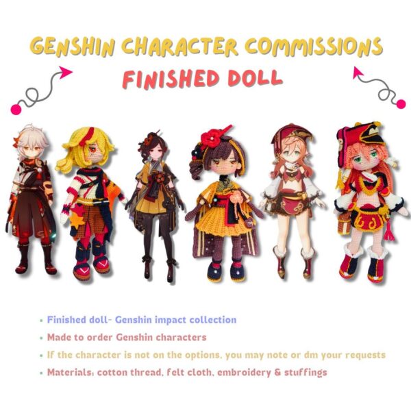Genshin Impact [Character Name] Amigurumi Crochet Pattern Custom Order 21cm Doll Handmade - Image 2