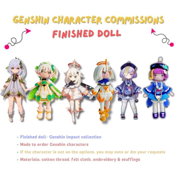 Genshin Impact [Character Name] Amigurumi Crochet Pattern Custom Order 21cm Doll Handmade - Image 6