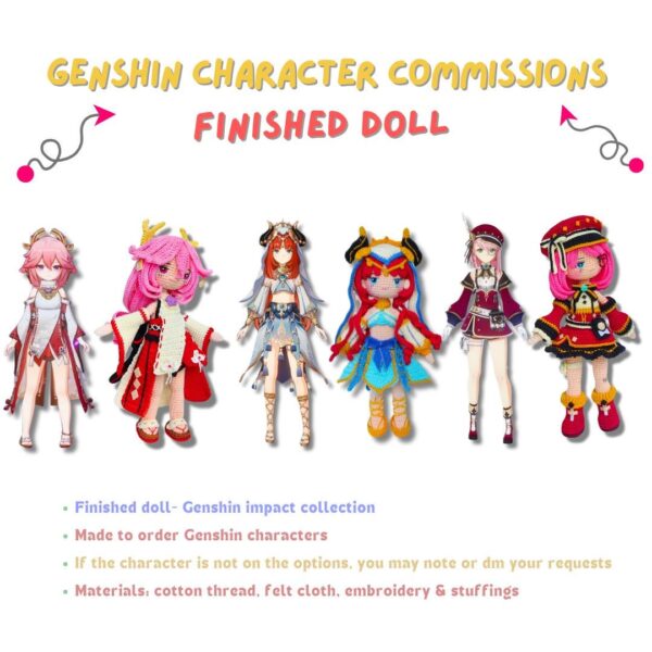 Genshin Impact [Character Name] Amigurumi Crochet Pattern Custom Order 21cm Doll Handmade - Image 8