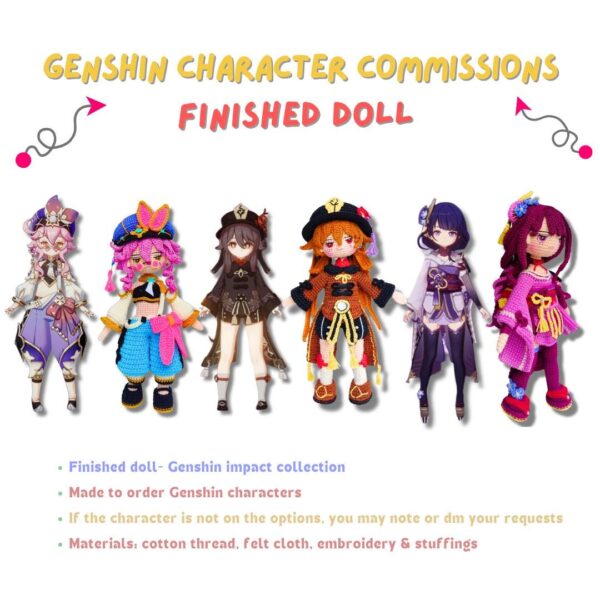 Genshin Impact [Character Name] Amigurumi Crochet Pattern Custom Order 21cm Doll Handmade - Image 3