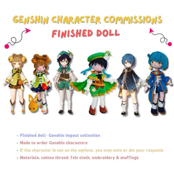 Genshin Impact [Character Name] Amigurumi Crochet Pattern Custom Order 21cm Doll Handmade - Image 7