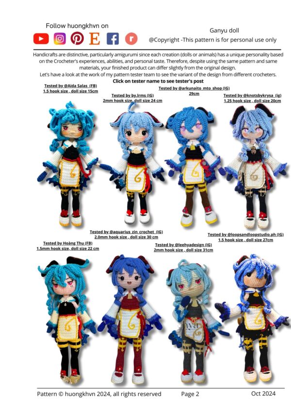 Ganyu Genshin Impact Amigurumi Crochet Pattern PDF Intermediate - Image 2