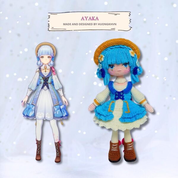 Genshin Impact Ayaka Amigurumi Crochet Pattern Digital - Image 3
