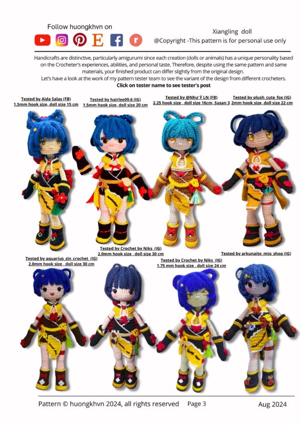 Genshin Impact Xiangling Amigurumi Crochet Pattern - Image 2