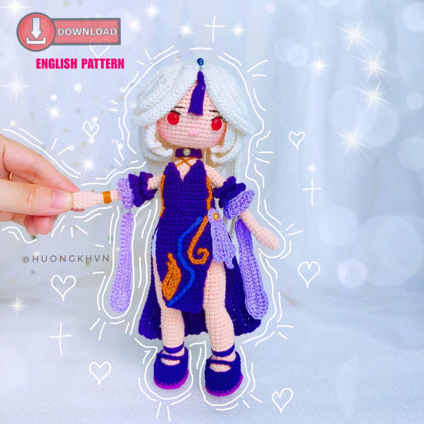 Ningguang Genshin Impact Amigurumi Crochet Pattern Digital
