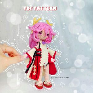 Yae Miko Amigurumi Crochet Pattern Genshin Impact